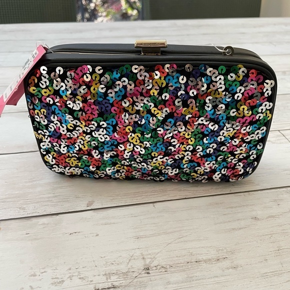 Kate Spade Tonight Sequins Embellished Leather Crossbody Clutch NWT $228 - Picture 9 of 11